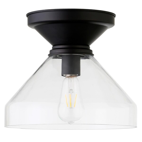 Hudson & Canal Henn w/ Hart Abbott Blackened Bronze Semi Flush Mount Ceiling Light SF0879 - main